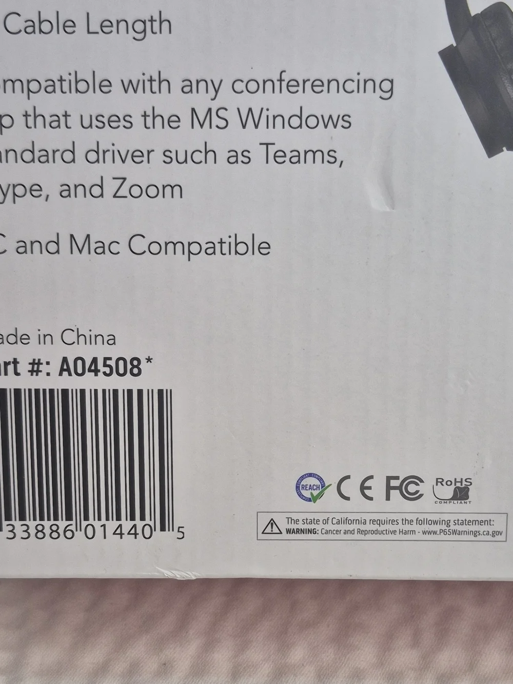 CODi Noise Cancelling USB-A Headset Boom Mic Vol/Mute Black 5ft A04508